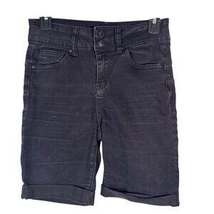 Wax Jean Black Denim Bermuda Shorts Cuffed Goth Punk Grunge Alternative Metal S